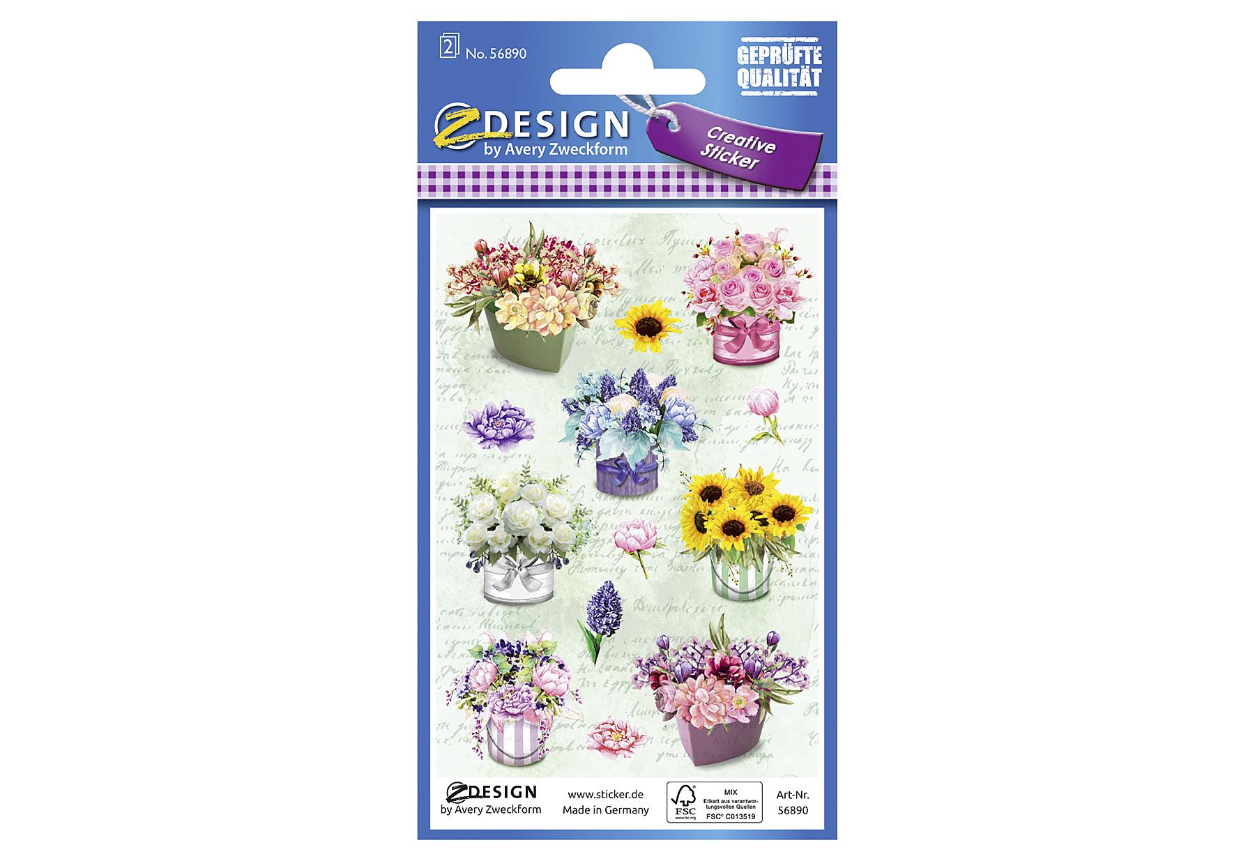 AVERY ZWECKFORM Sticker Blumen Papier 56890