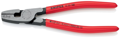 Aderendhülsenzange L.180mm 0,5-6,0 (AWG 20-10) mm² pol.Ku.-Überzug KNIPEX