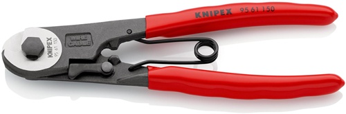 Bowdenzugschneider Gesamt-L.150mm Drahtseil-Ø 3mm pol.Ku.-Überzug KNIPEX