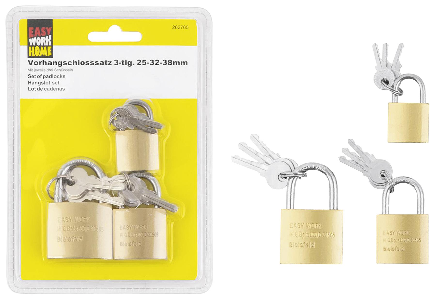 EASY WORK Vorhangschlosssatz 3-teilig
