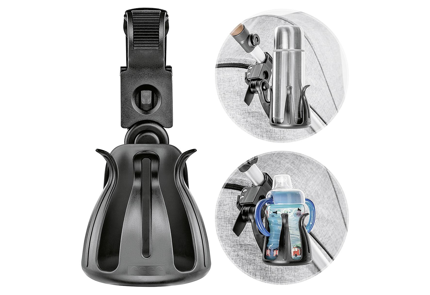 reer Clip&Go Cup Holder Getränkehalter 1 x Flaschenhalter, 1 x Clip
