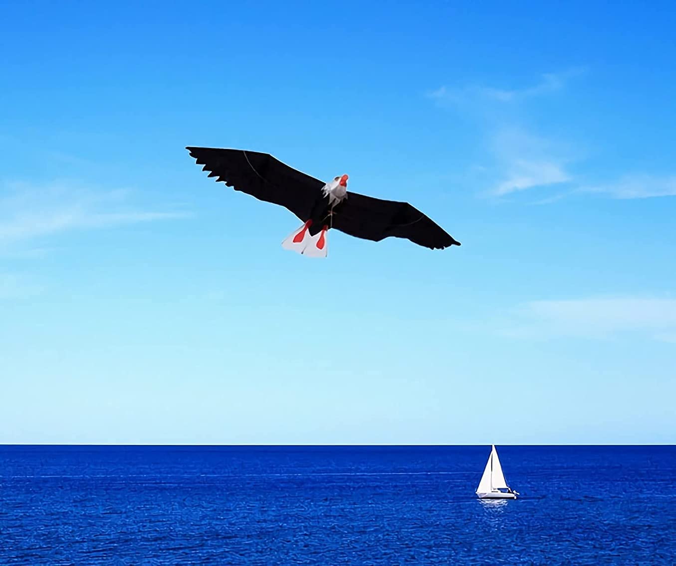 Drachen, Einleiner, Kite für Kind und Erwachsene *Adler 3D* inkl. 30m Leine, 200x70cm