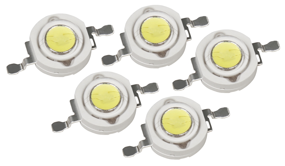 High Power LED Bauteil, 5er Set, 1W, tageslichtweiß