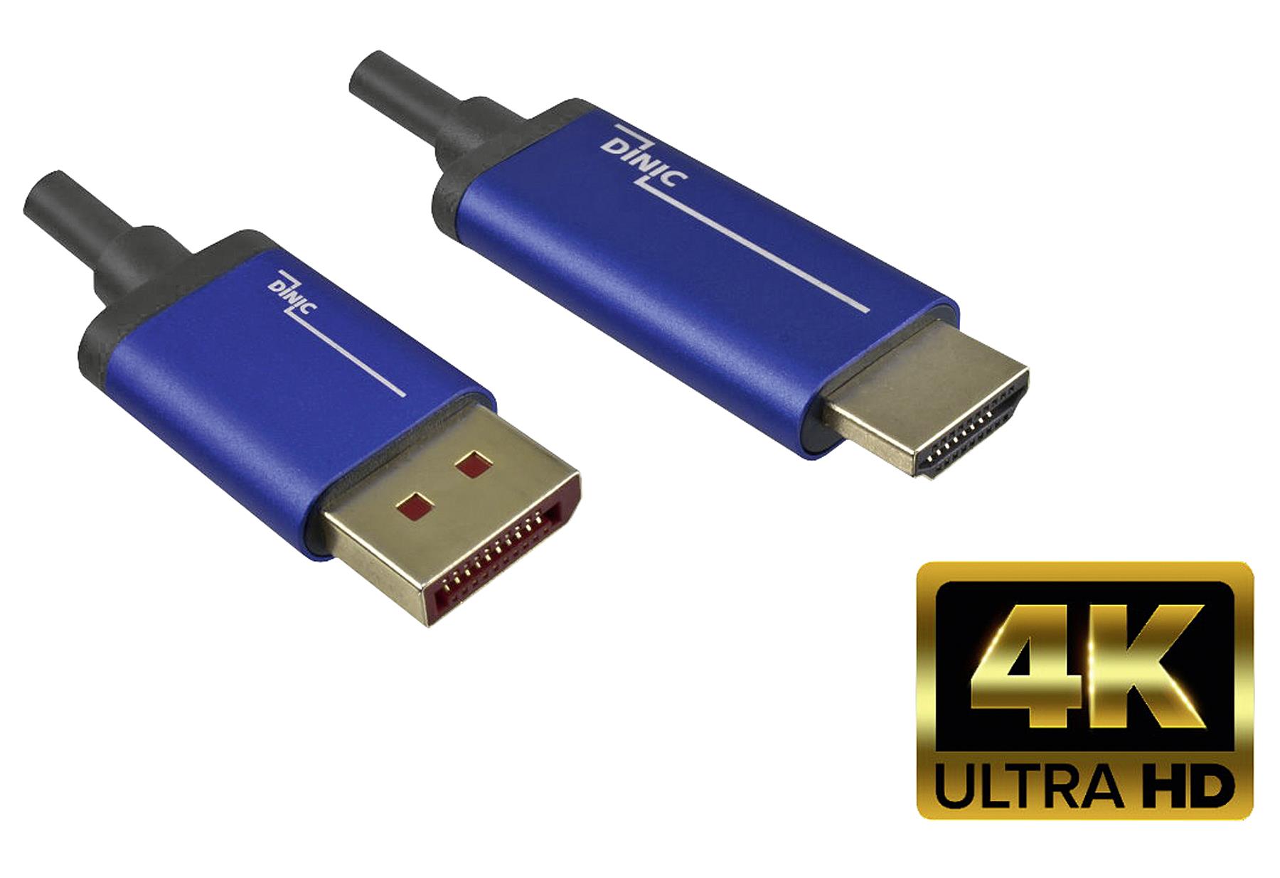 DINIC Premium DP HDMI Kabel, 1m - VPE: 4