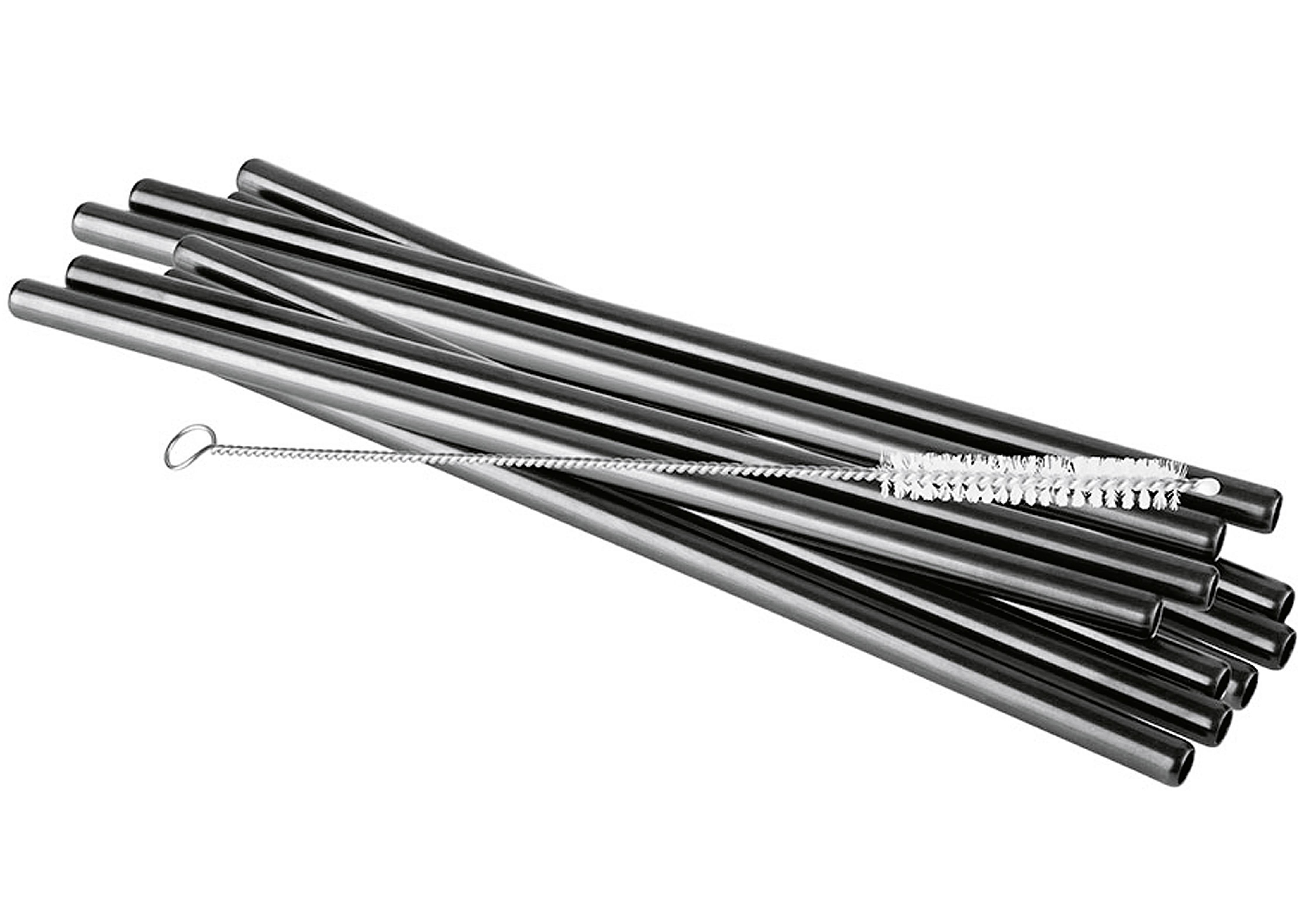 APS Trinkhalm 'Gunmetal-Look' 11teilig