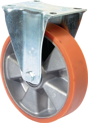 Bockrolle 200 mm 600 kg Guß-Polyurethanbandage 138 x 110 mm Aluminium BS ROLLEN