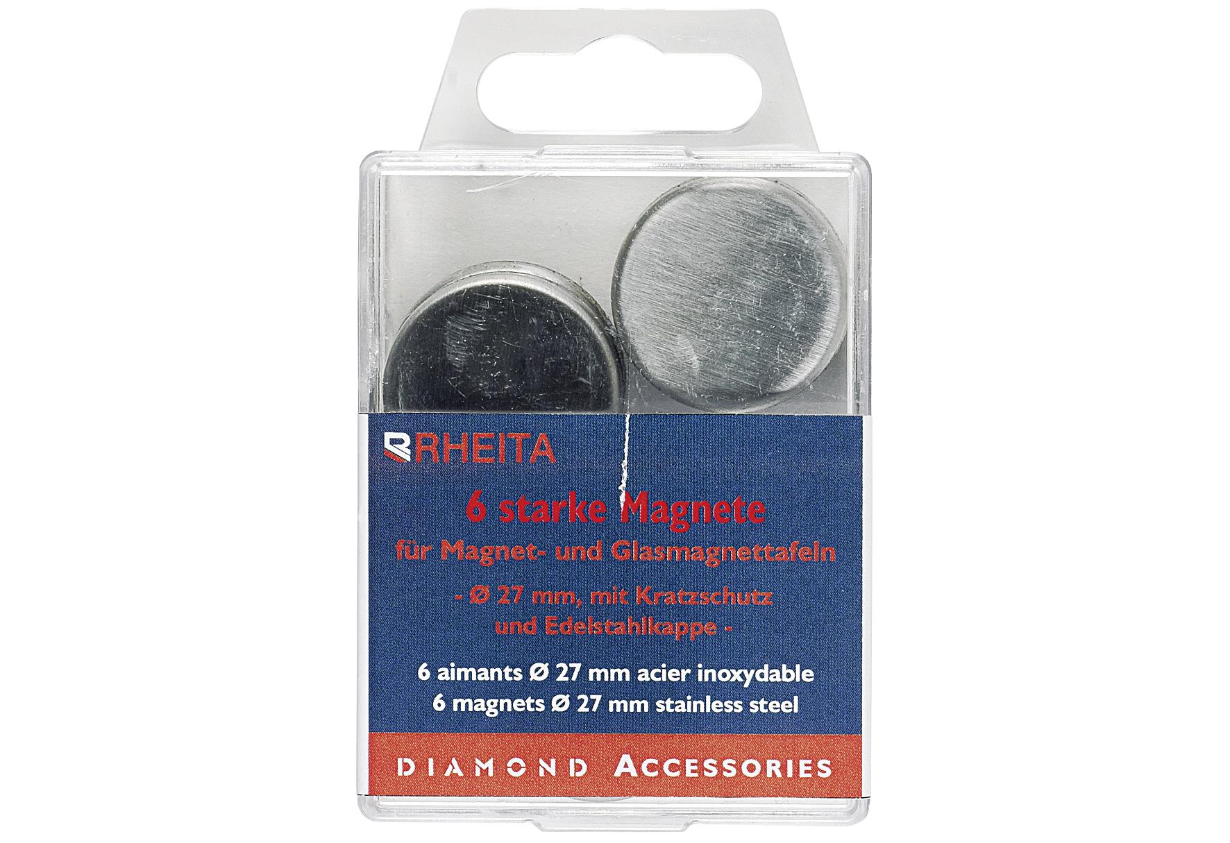 6 Edelstahlmagnete rund, 12 Pack= 72 Stück