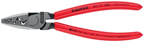 Aderendhülsenzange L.180mm 0,25-16,0 (AWG 23-5) mm² pol.Ku.-Überzug KNIPEX