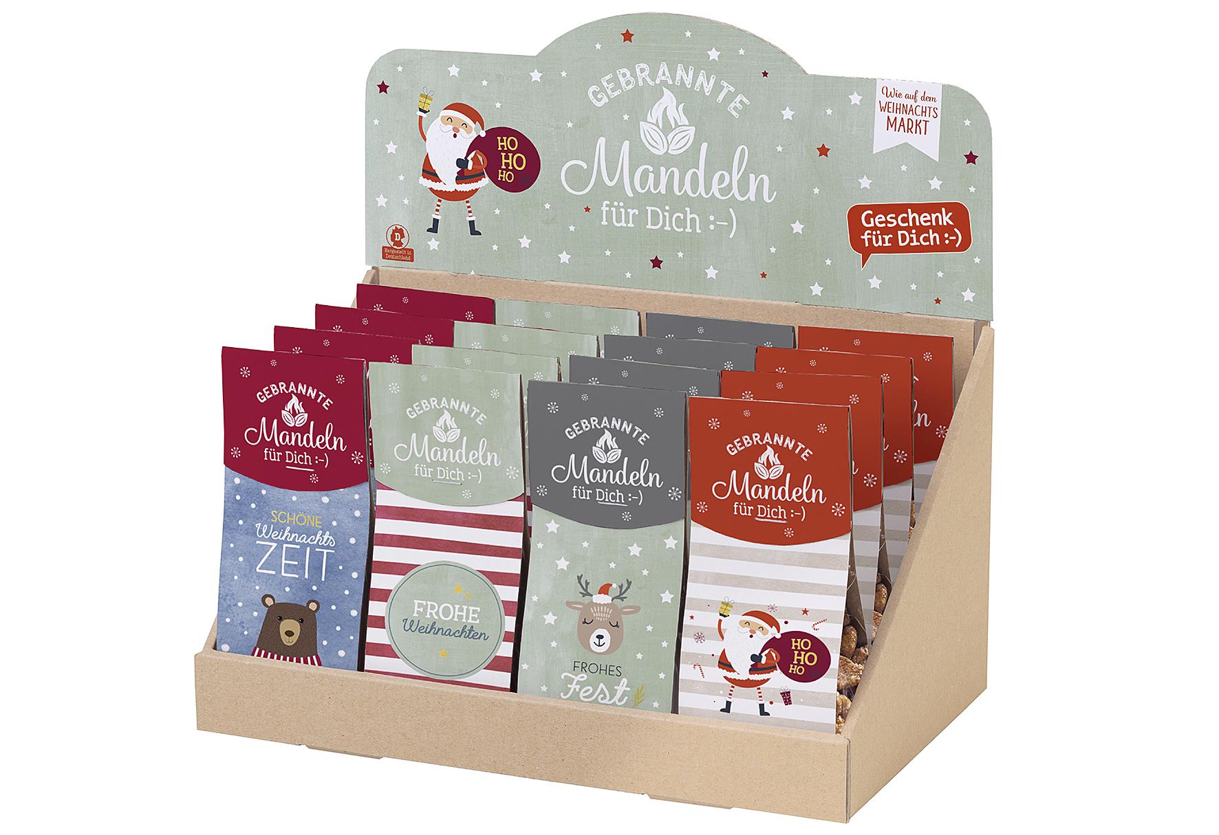 LA VIDA Mandeln 'Weihnachtsgrüße' 16er Display 4fach sortiert 60 g
