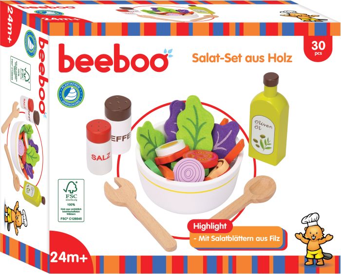BEK Salat-Set aus Holz, 30 Teile