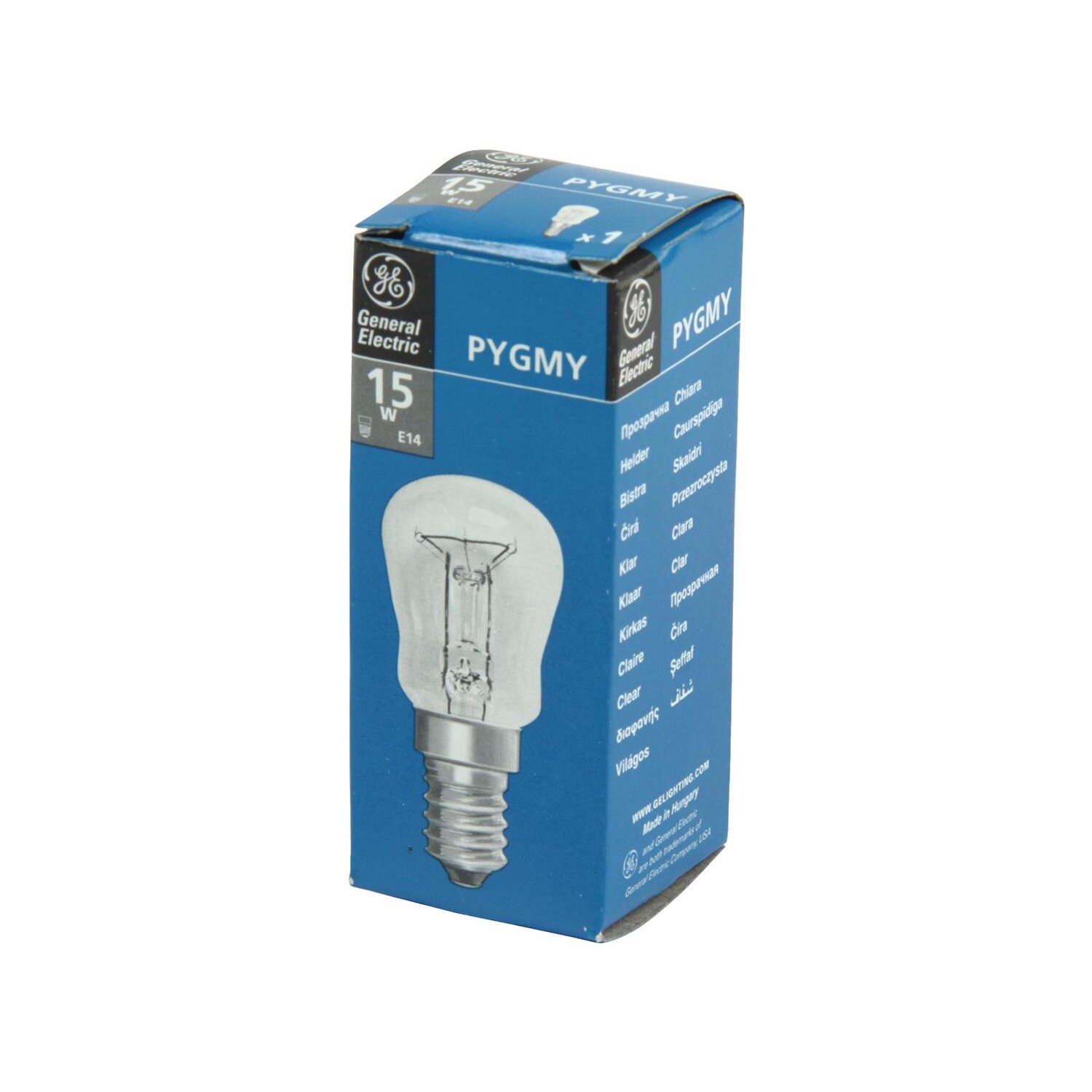 GE Birnenformlampe f- Kühlschrank / Projektorlampe konventionell 15W E-14 klar, 1 Stück
