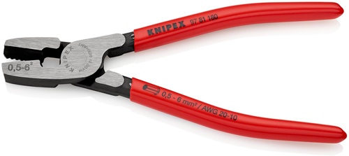 Aderendhülsenzange L.180mm 0,5-6,0 (AWG 20-10) mm² pol.Ku.-Überzug KNIPEX