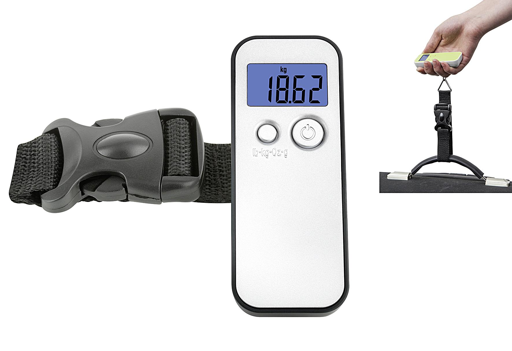 TFA-DOSTMANN Kofferwaage 50.3000.54 LCD Anzeige silber inkl.: 1 x 3V CR2032 Batterie