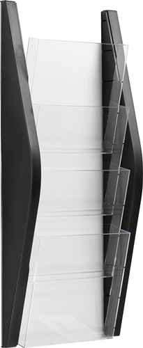 Prospekthalter H540xB220xT80mm DIN A5 hoch schwarz