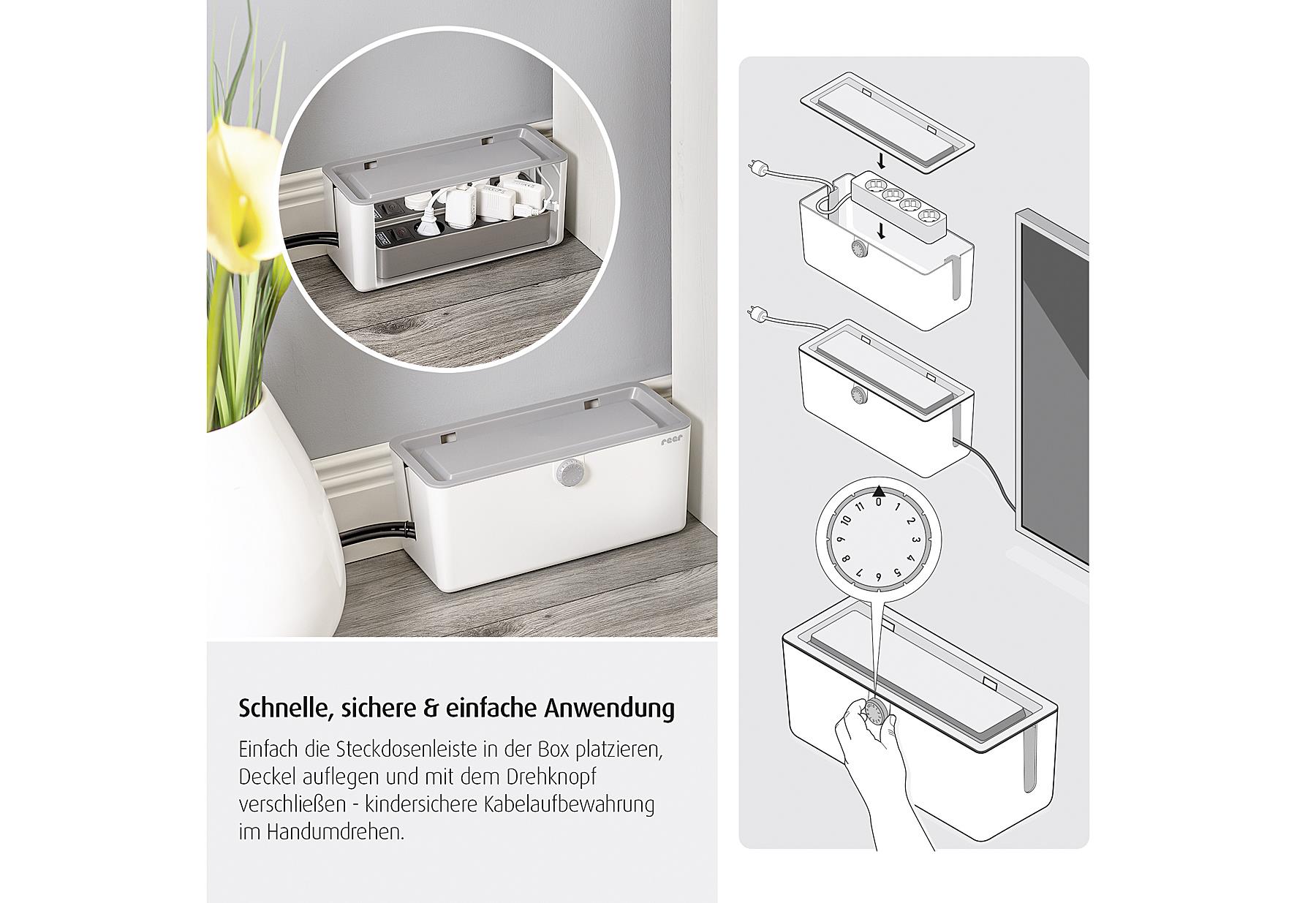 reer Kabelbox 'CableGuard' - VPE: 4