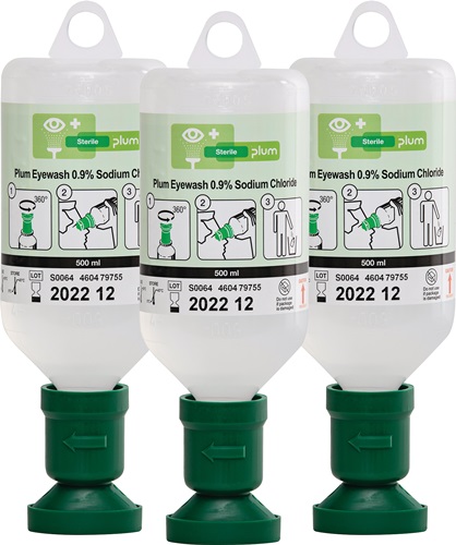 Augenspülflasche 0,5l 3 J.(ungeöffnete Flasche) DIN EN15154-4 PLUM - VPE: 3