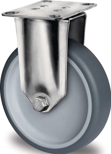 Bockrolle 125mm 160kg TPE Gleitlager VA 77x67mm PP PROMAT