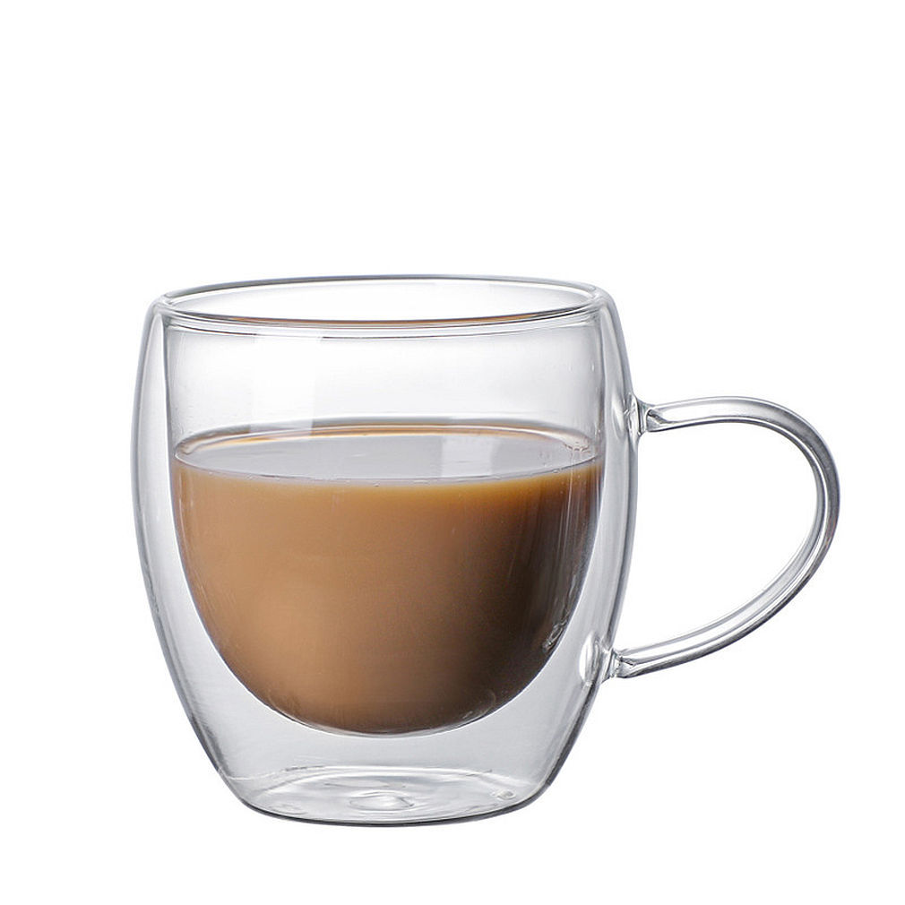 Bdt Doppelwandige Thermoglastasse Tasse, Borosilikatglas, 80 ml, spülmaschinengeeignet