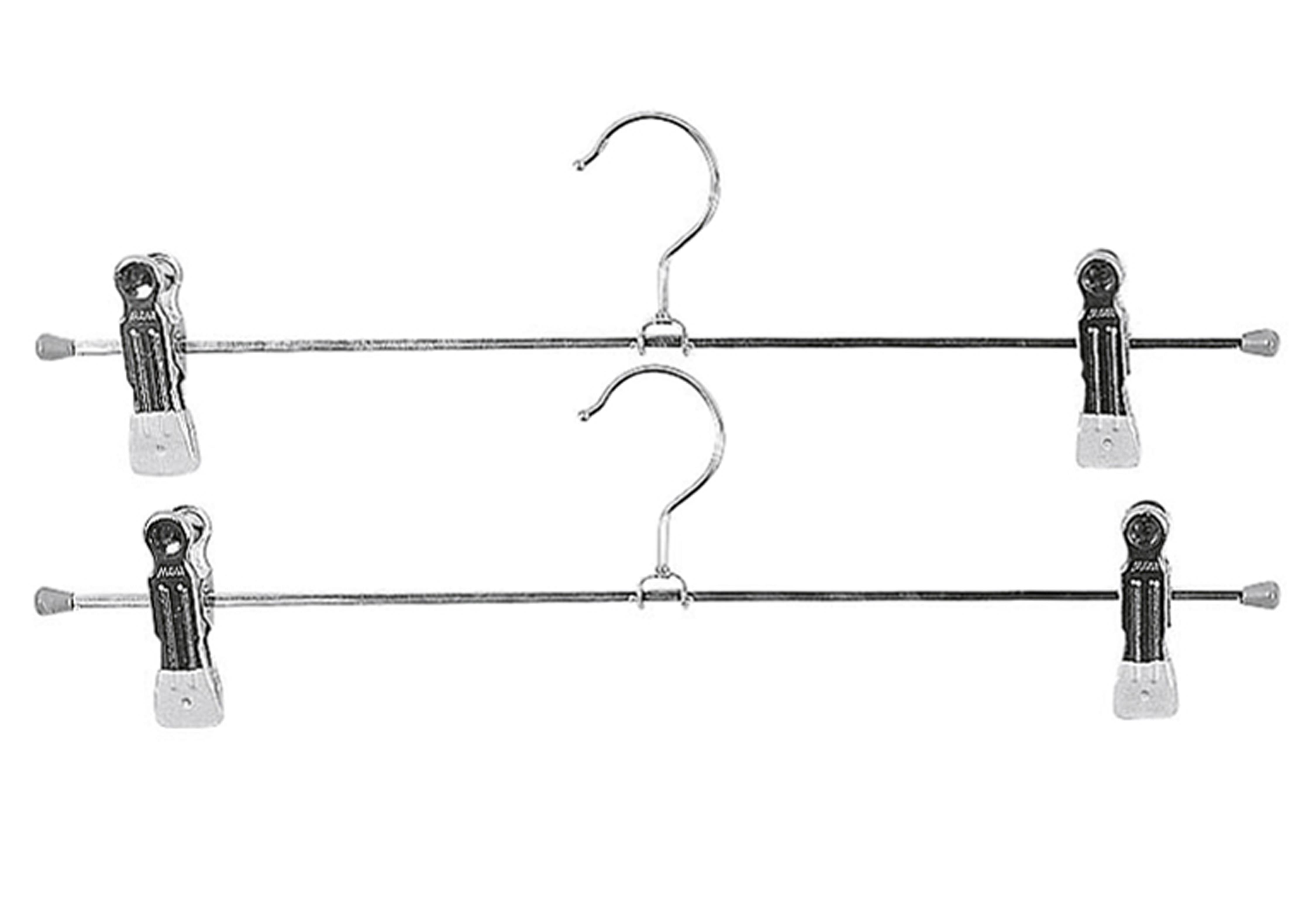 MAWA Klemm-Hosenbügel Superclip Metall mit 2 Clips 40cm silber 2er Pack
