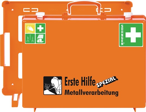 Erste Hilfe Koffer Beruf SPEZIAL Metallverarbeitung B400xH300xT150ca.mm orange