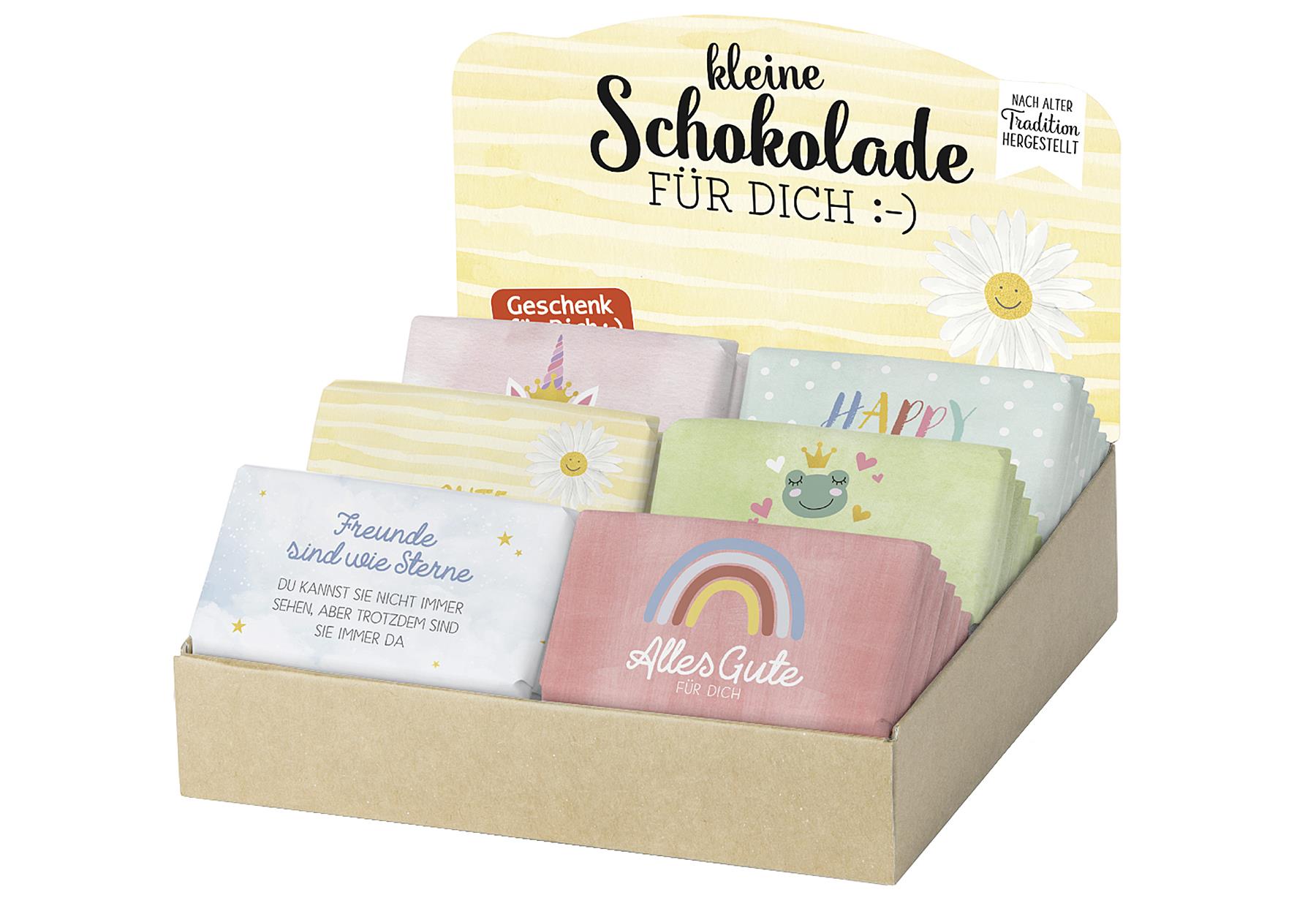 LA VIDA Schokolade 'Poesie' 36er Display 36-teilig, 6 Motive á 6 Stück