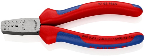 Aderendhülsenzange Gesamt-L.145mm 0,25-2,5 (AWG 23-13) mm² pol.Mehrkomp.-Hüllen