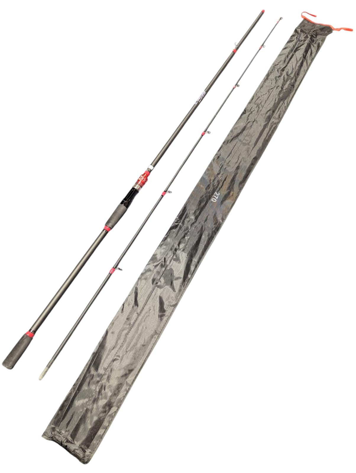 Bdt- FISHING GROUP 177g leichte Spinnrute WG:5-25g, Länge 2,70m, rot / schwarz