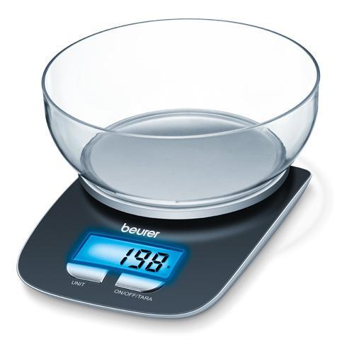 beurer Küchenwaage KS25 704.15 inkl. 2 x 1,5 Volt Batterie AAA