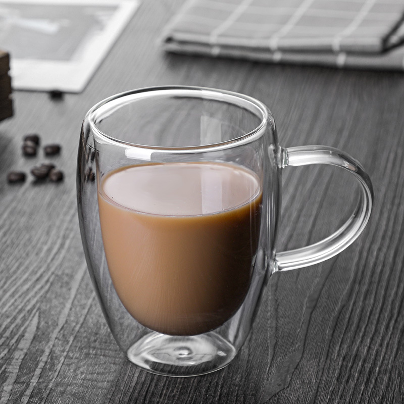 Bdt Doppelwandige Thermoglastasse Tasse, Borosilikatglas, 350 ml, spülmaschinengeeignet