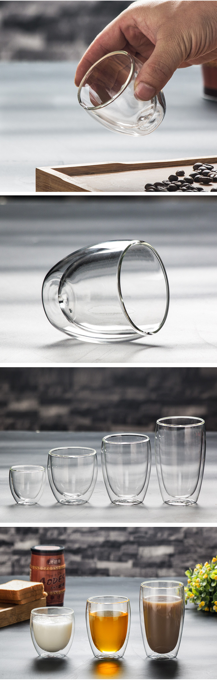 Bdt Doppelwandiges Thermoglas, Glas, Borosilikatglas, 250 ml, spülmaschinengeeignet