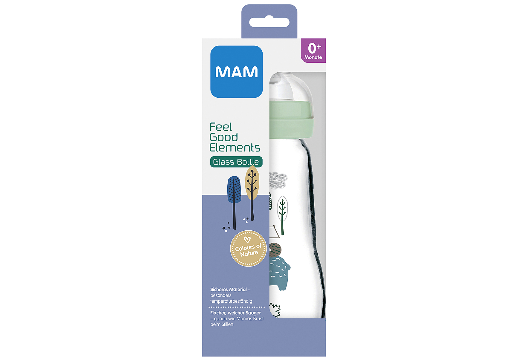 MAM Babyflasche Feel Good Elements 'Bär / Igel'