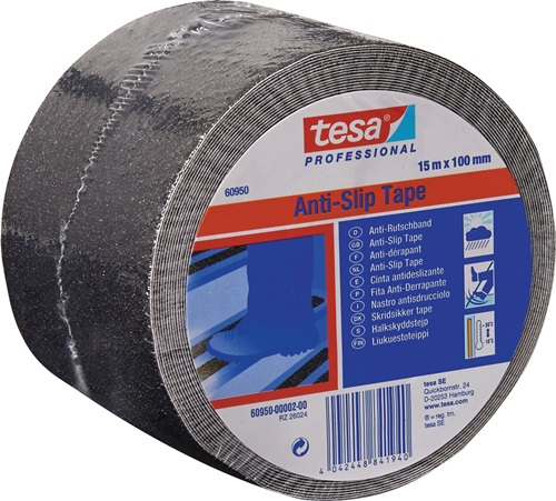 Antirutschklebeband 60950 / 60951 schwarz Länge 15 m, Breite 100 mm Rolle TESA