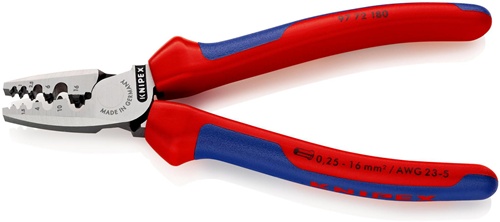 Aderendhülsenzange Gesamt-L.180mm 0,25-16,0 (AWG 23-5) mm² pol.Mehrkomp.-Hüllen