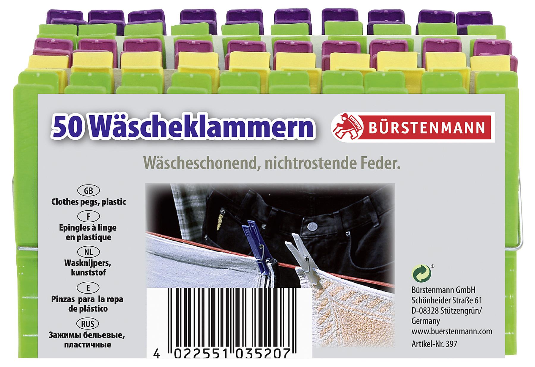 BÜRSTENMANN Wäscheklammern 50 Stück