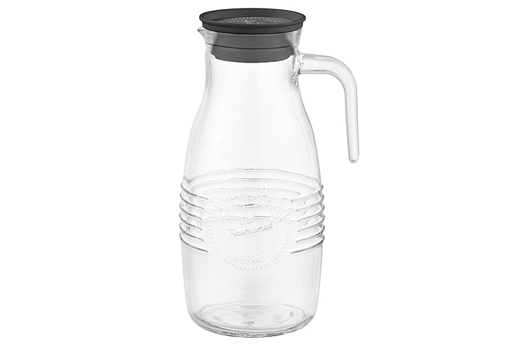 APS Glas Karaffe 'Old Fashioned' 1 Karaffe mit Deckel und Auffangsieb für Kerne oder Eis