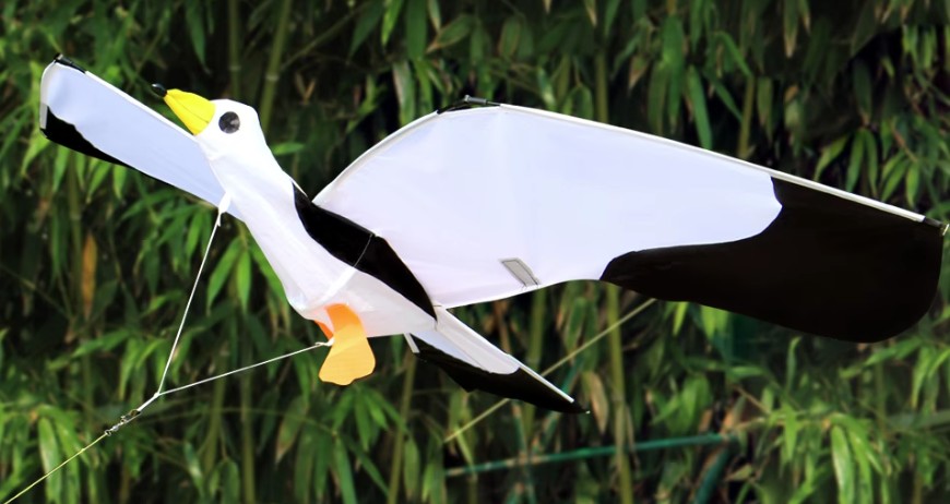 Bdt Drachen, Einleiner, Kite *Möwe* inkl. 30m Leine, 140x55cm+1,4m Stabilisierungsband