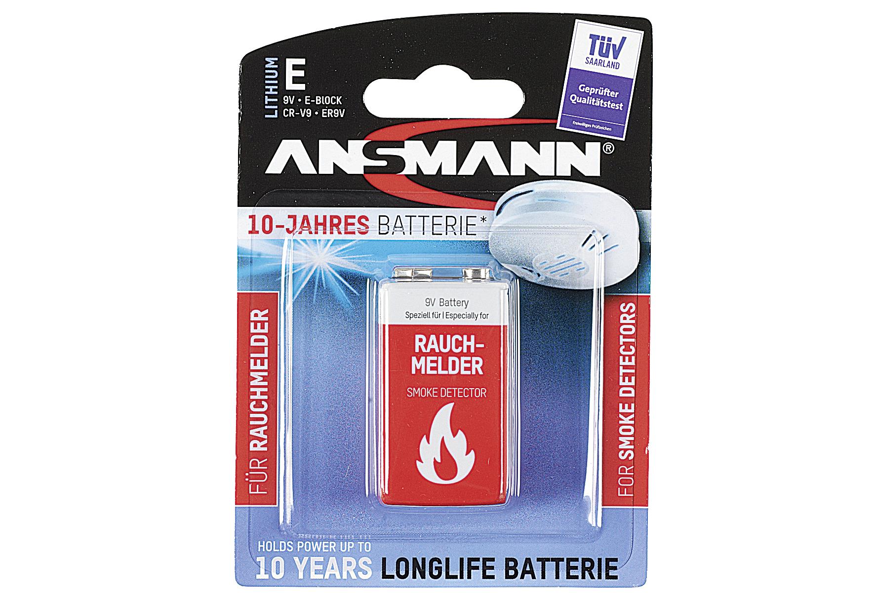 ANSMANN Batterie Lithium 9V inkl. Lithium 9V Batterie