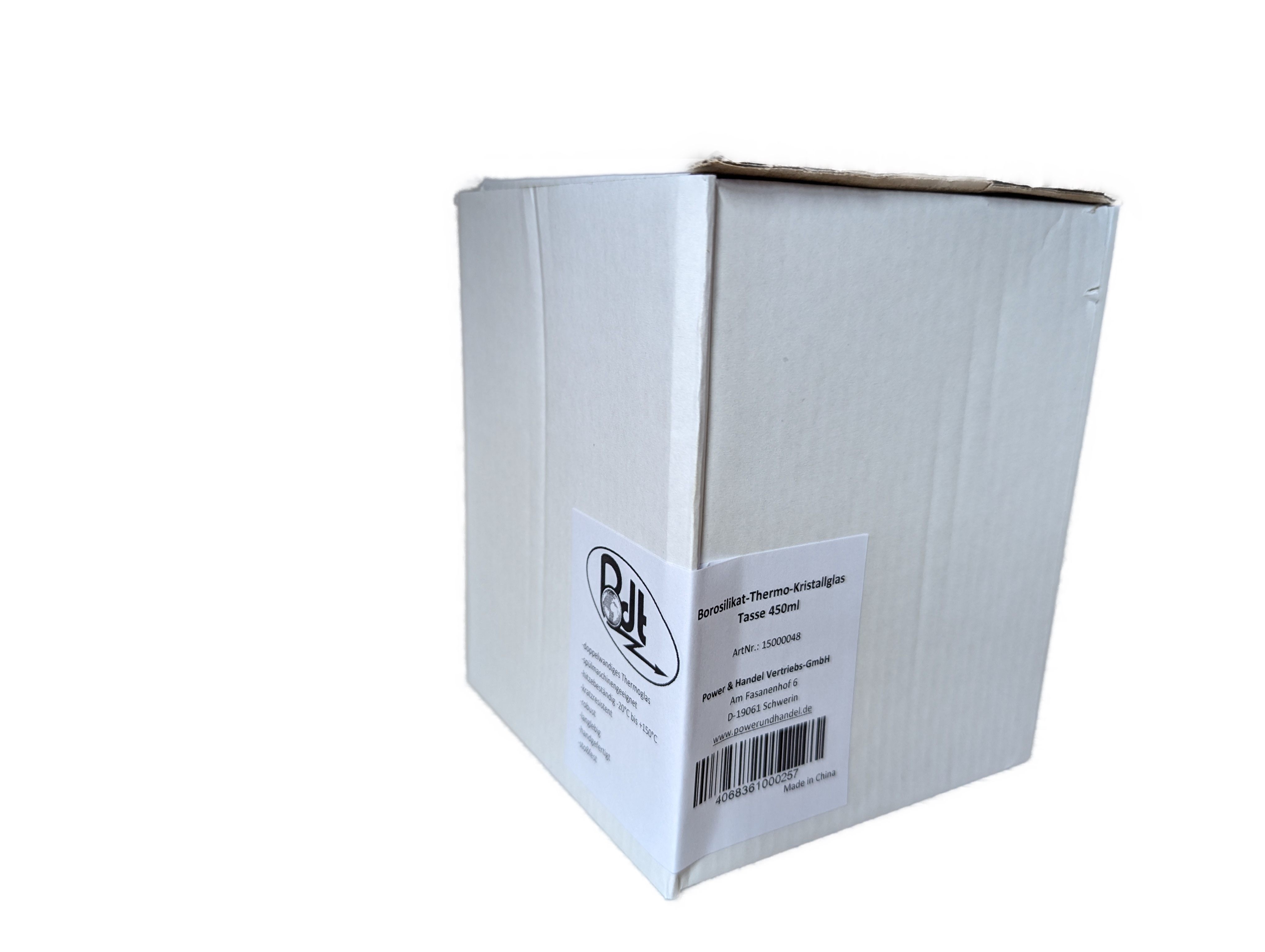 Bdt Doppelwandige Thermoglastasse Tasse, Borosilikatglas, 450 ml, spülmaschinengeeignet