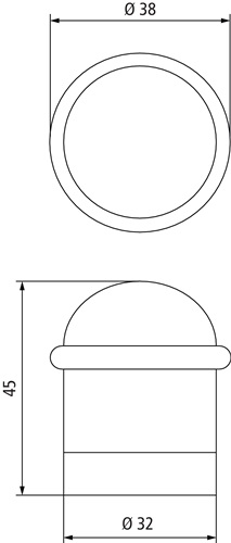 Bodentürpuffer 44200 D.38mm H.44mm MS schwarz Dübelmontage INTERSTEEL