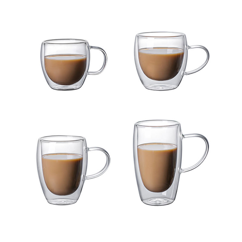 Bdt Doppelwandige Thermoglastasse Tasse, Borosilikatglas, 350 ml, spülmaschinengeeignet