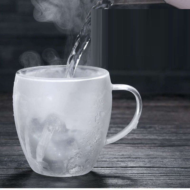 Bdt Doppelwandige Thermoglastasse Tasse, Borosilikatglas, 250 ml, spülmaschinengeeignet