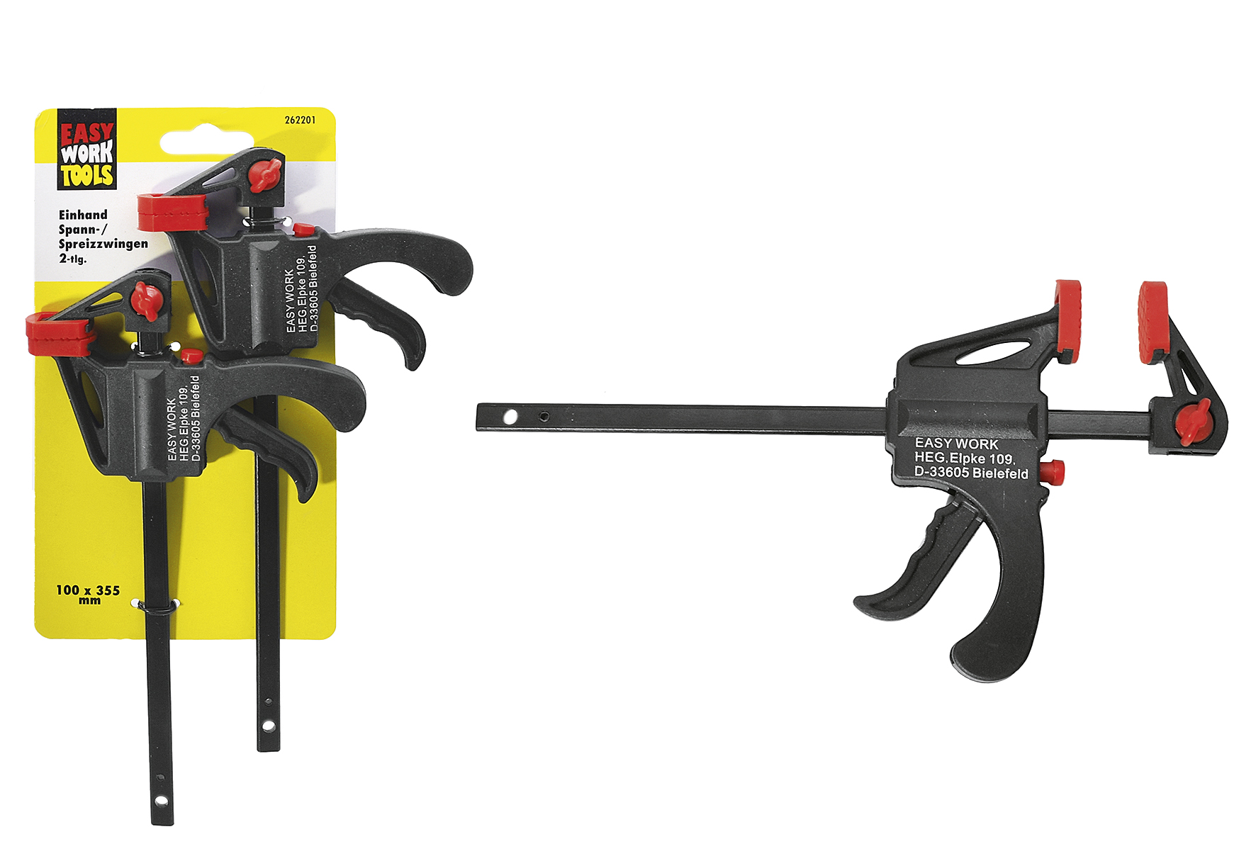 EASY WORK Einhand Spann-Spreizzwinge 2er Set