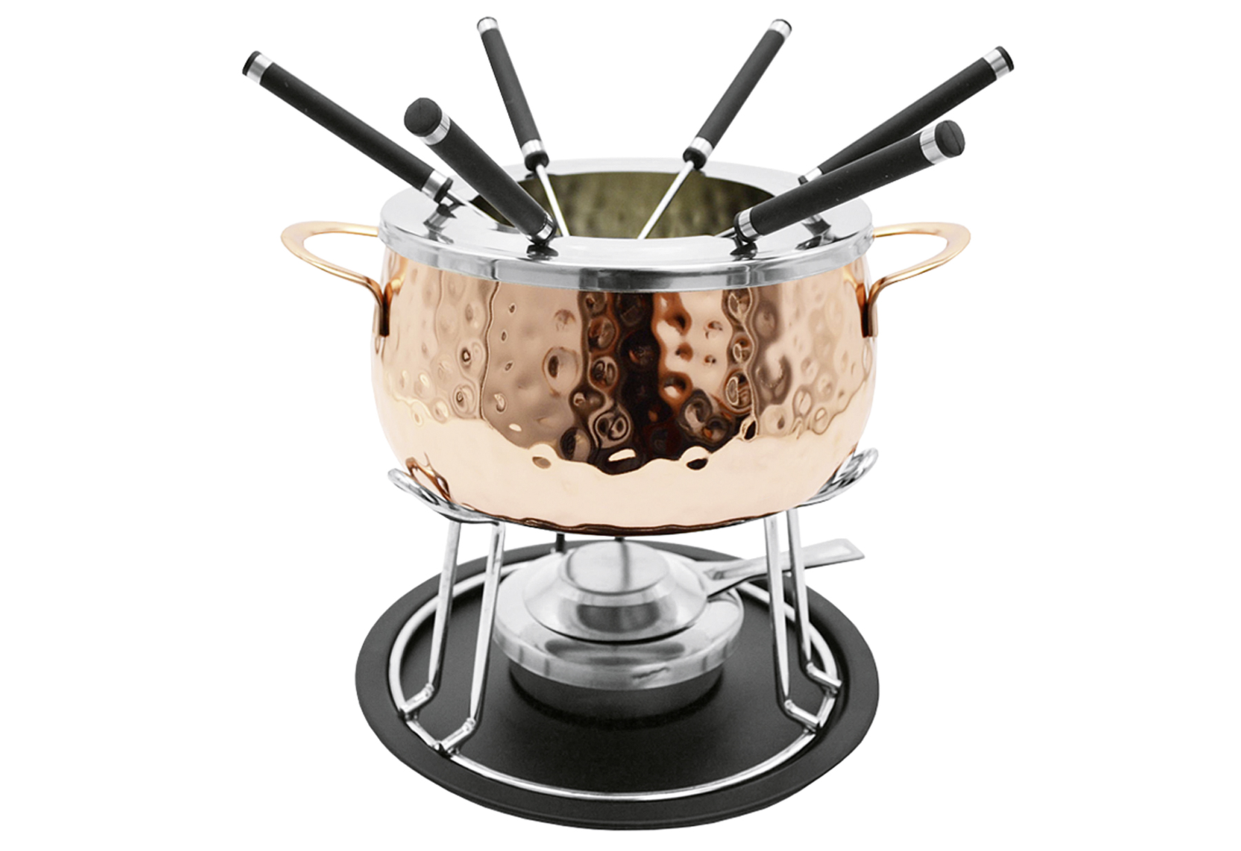 MÄSER Fondueset 11-teilig 1 Fonduetopf aus hochwertigem Edelstahl 18/0, 6 Fonduegabeln, 1 Rechaud