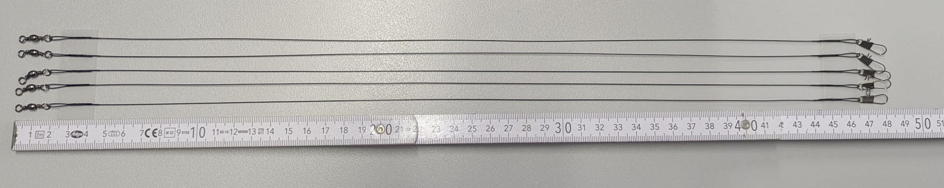 Bdt- FISHING GROUP 5er Set Stahlvorfächer für Raubfisch / Hecht 45cm 14KG/30LB