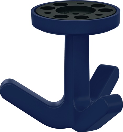 Dreifachhaken Serie 477 matt, elastisch 50 stahlblau Höhe 69 mm Ø 51 mm HEWI