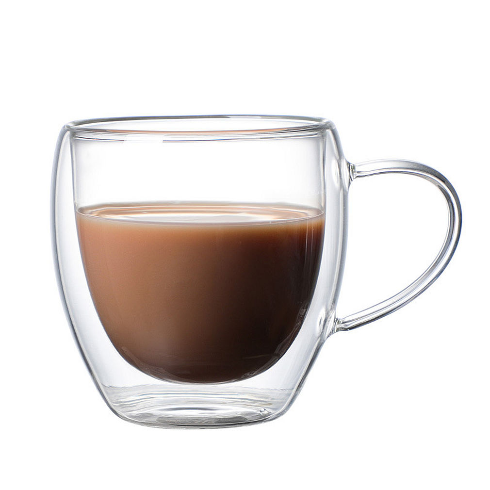 Bdt Doppelwandige Thermoglastasse Tasse, Borosilikatglas, 150 ml, spülmaschinengeeignet