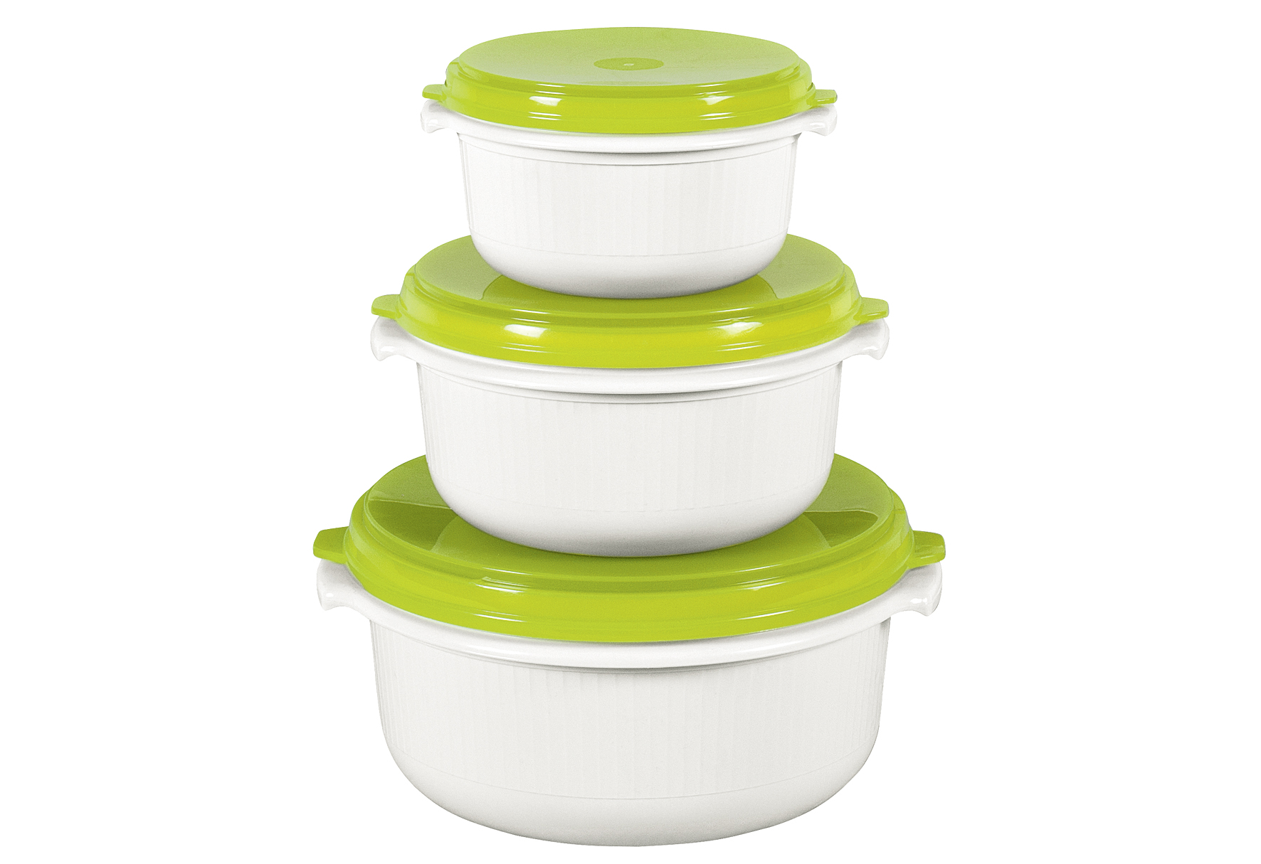 EMSA Topf-Set 'Micro Family' Starter-Set 3-teilig: 0,5 l, 1 l, 1,5 l, jeweiß mit Deckel