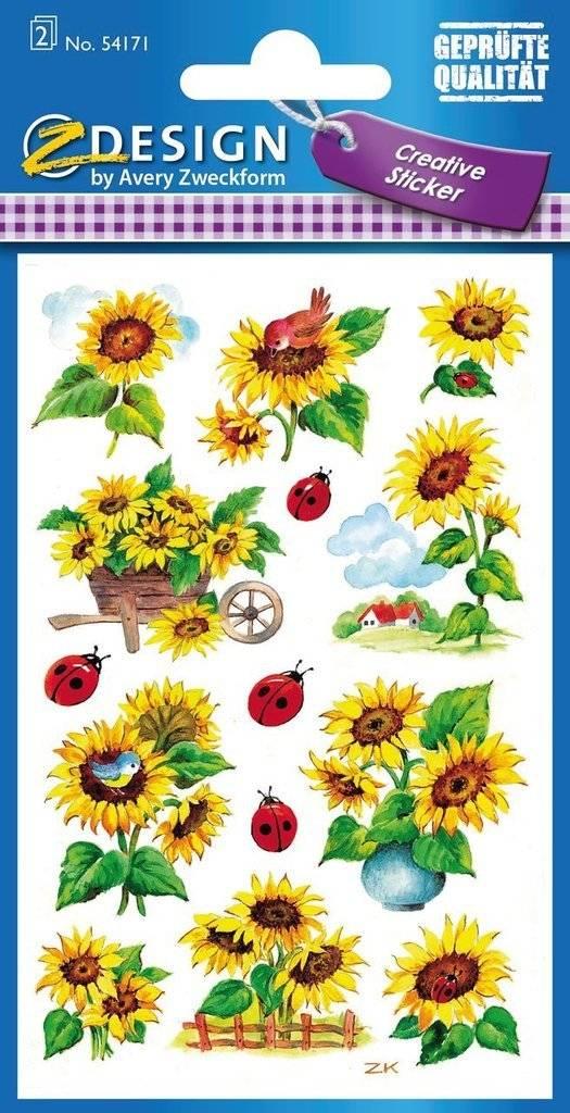 AVERY ZWECKFORM Flower Sticker Sonnenbl. 54171 - VPE: 10