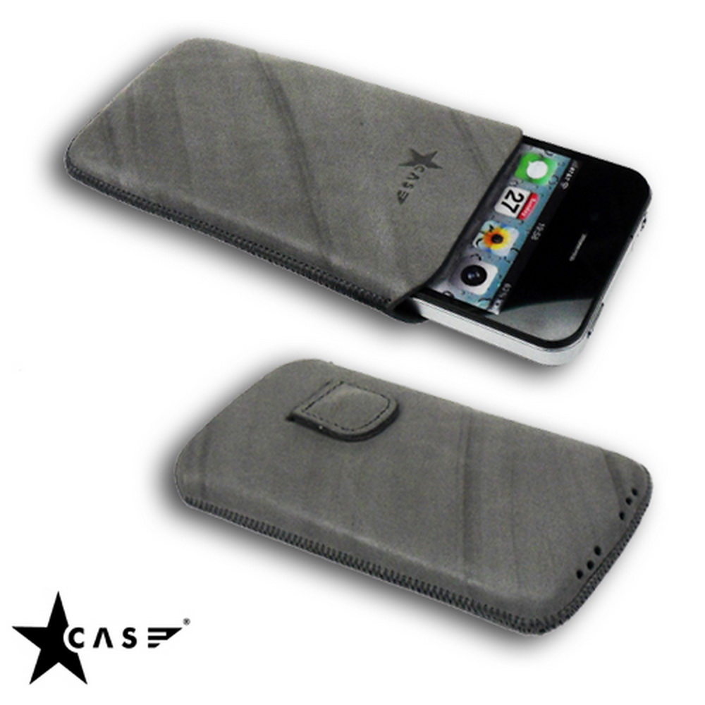 Star-Case® Nova ''Linea'' für Apple IPhone 4. 4S echt Leder Grey