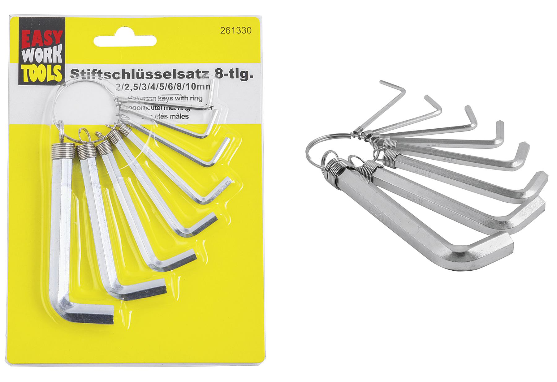 EASY WORK Seckskant-Stiftschlüsselsatz 8-teilig